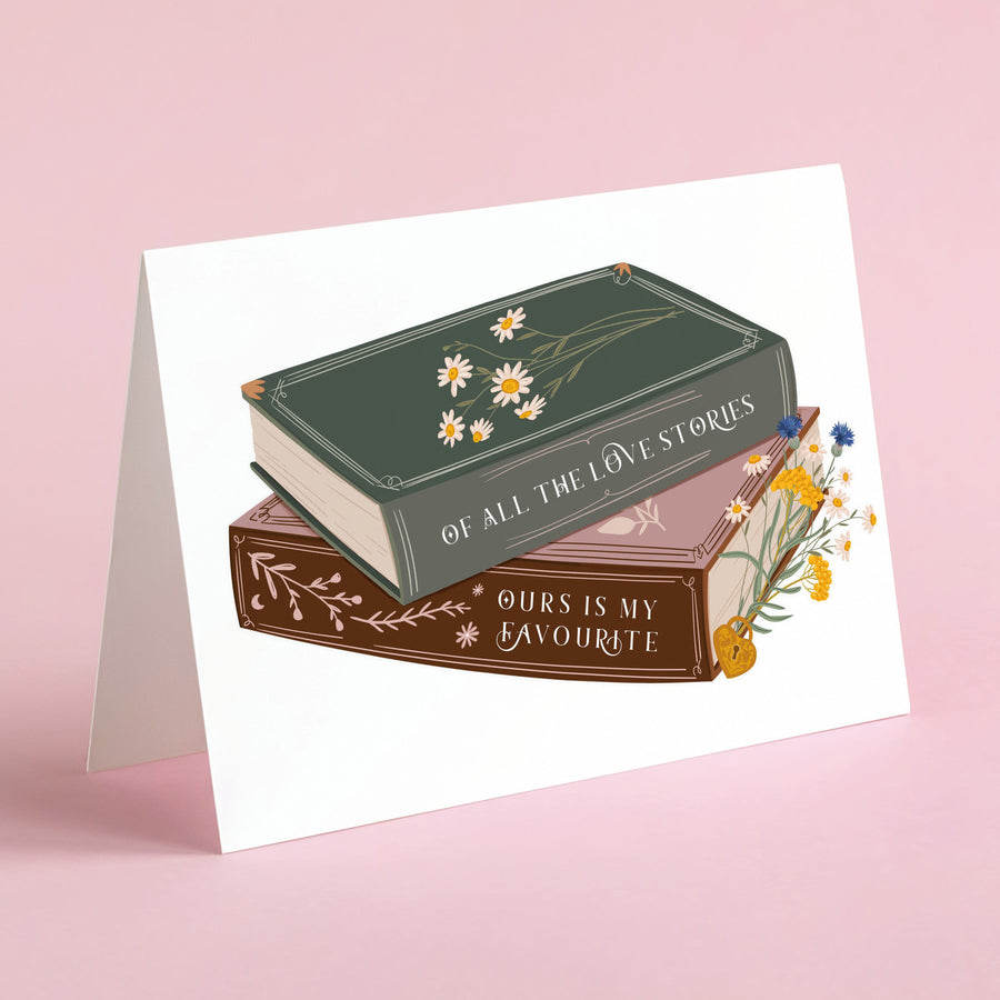 Our Love Story Book Stack Card