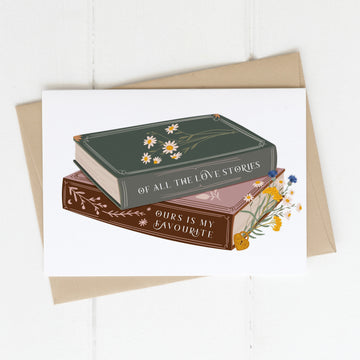 Our Love Story Book Stack Card