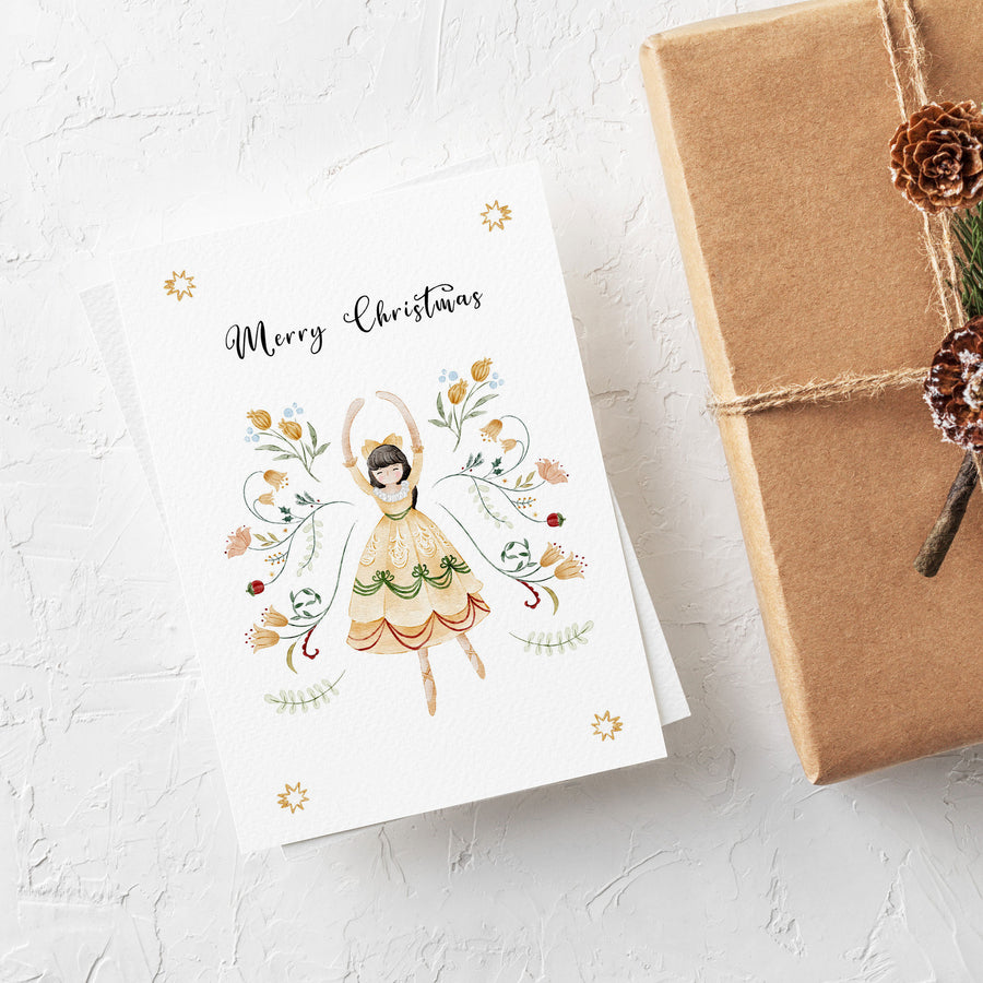 Festive Nutcracker Ballet Dancer Christmas Card