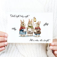 Carol Singing Rabbits Christmas Card